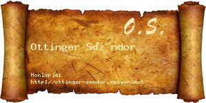 Ottinger Sándor névjegykártya
